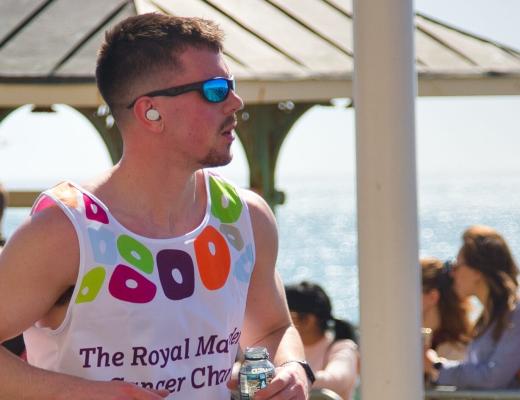 Royal Marsden runner with sea in background