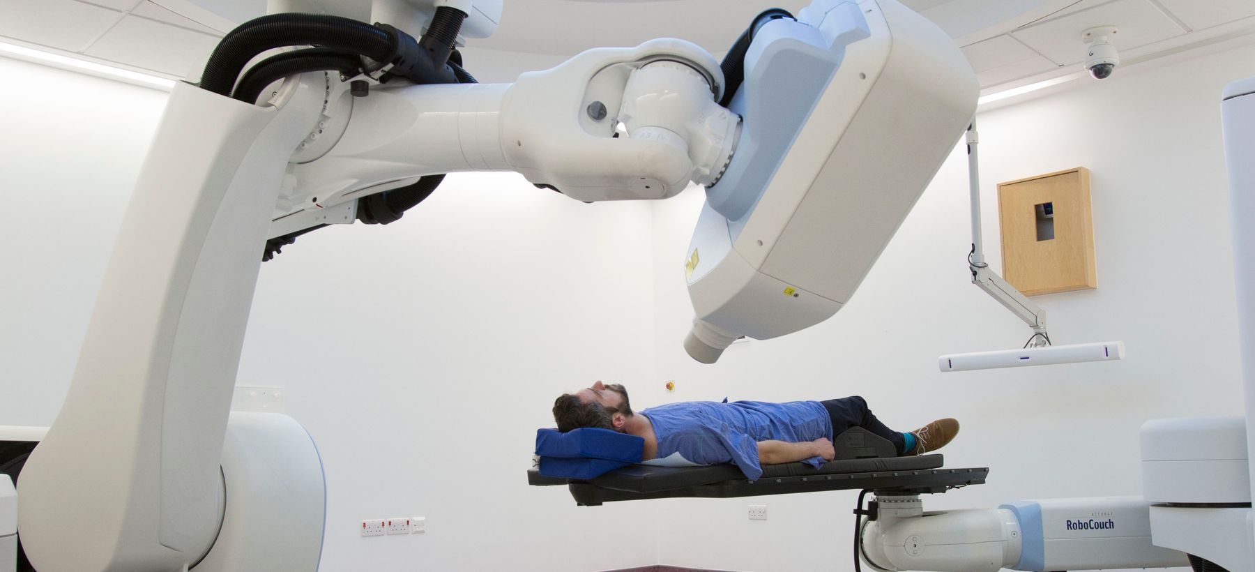 Patient being treated by CyberKnife