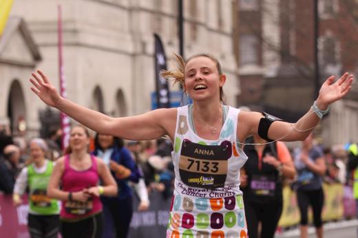Anna running the London Landmarks half marathon