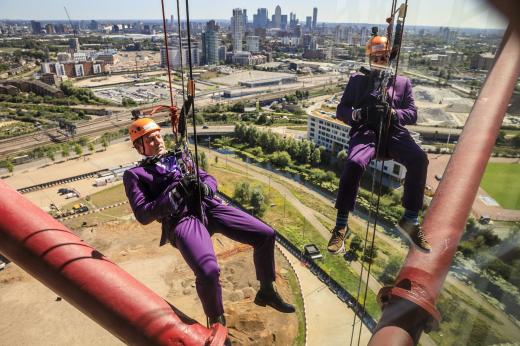 Richard Cormack and Nicholas Hall on the abseil