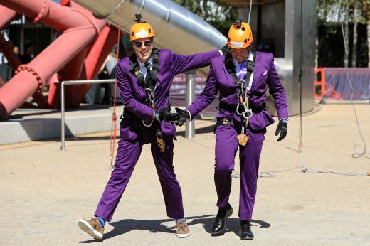 Richard Cormack and Nicholas Hall after their abseil