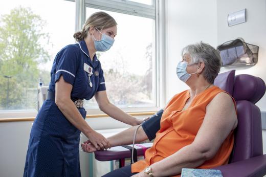 Patient Ruth with Nurse in West Wing