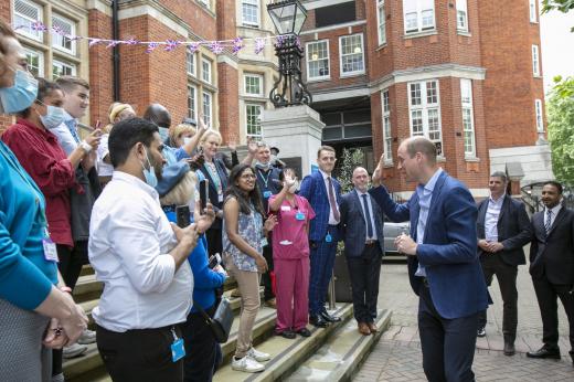 Duke with crowd of people