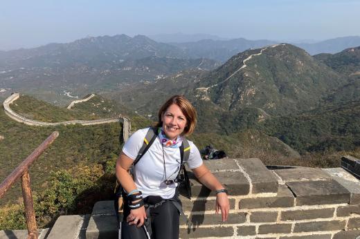 Supporter with Great Wall of China 
