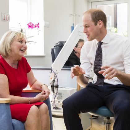 HRH The Duke of Cambridge with a patient