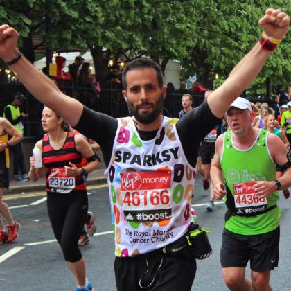 Sparksy - a runner in the London Marathon