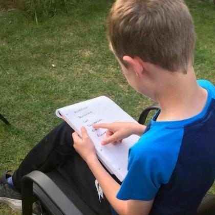 Child learning words