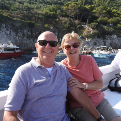 Keith and wife at sea