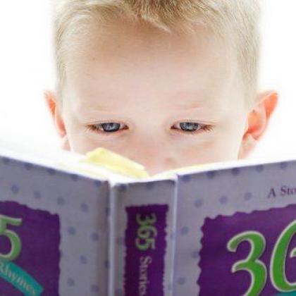 Child reading a book