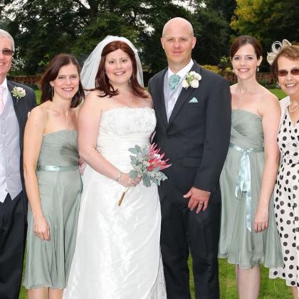 Ali (centre) and family on her wedding day