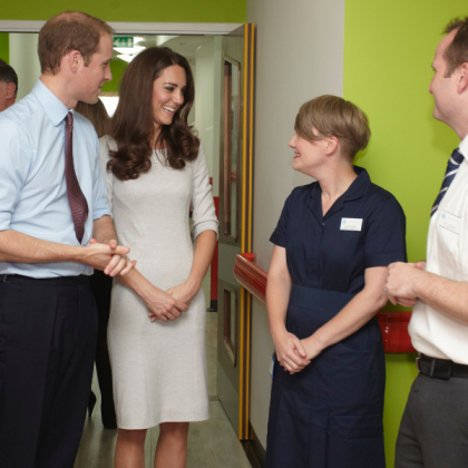 HRH The Duke and Duchess of Cambridge meet a nurse 