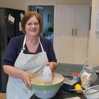 One of our supporters of Marsden Morning, Jenny, baking in her kitchen
