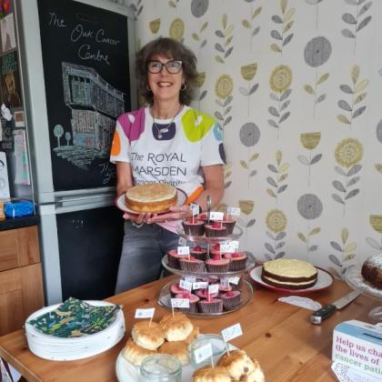 Karen at her Marsden Morning bake sale