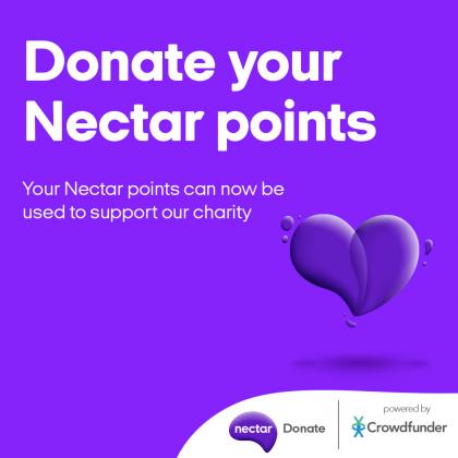 Nectar donate logo on purple background - Donate your Nectar points to The Royal Marsden Cancer Charity
