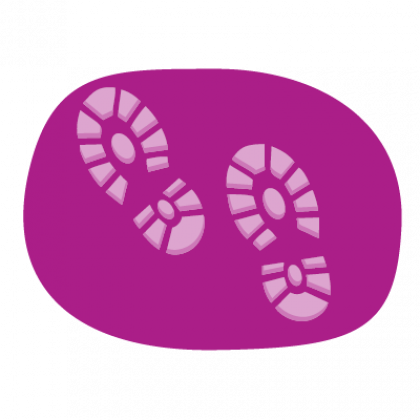 Illustration of pink footprints
