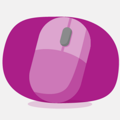 pink computer mouse icon grey background
