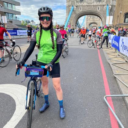 Royal Marsden supporter at RideLondon-Essex 100