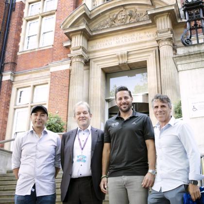 Legends outside the Royal Marsden with DC