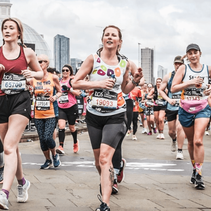 Jo running the London Marathon
