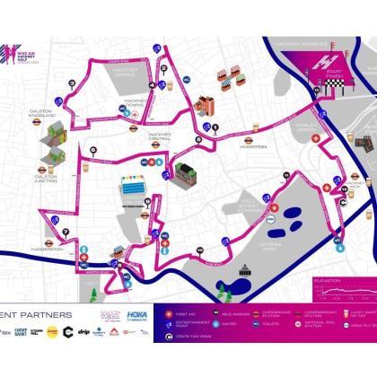 Hackney Half route map
