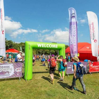 Fundraisers walking into the start line of Chiltern 50 challenge