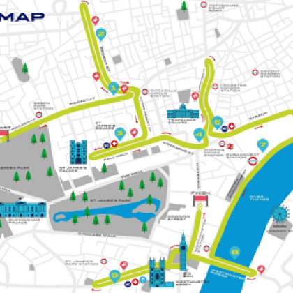 Route map for Saucony London 10K