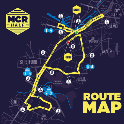 Manchester Half Marathon 2025 route map