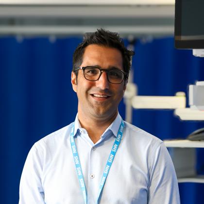 Dr Jhanji standing in hospital