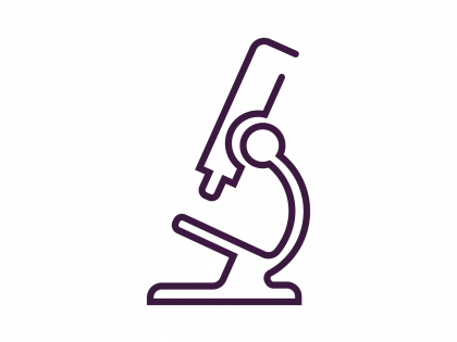purple illustrated microscope icon