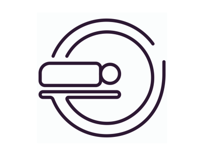 Purple illustration of an MRI scanner