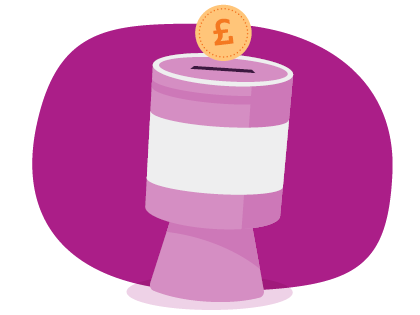 pink fundraising tin icon