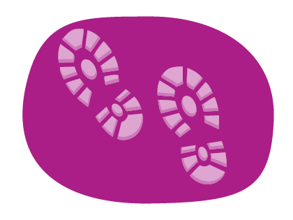 pink footprint illustration