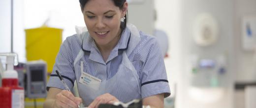 Nurse writing