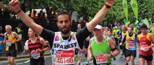 Sparksy - a runner in the London Marathon
