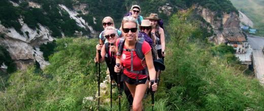 Trekkers on the Great Wall