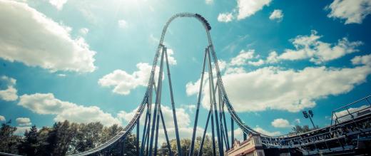 A roller coaster at Thorpe Park