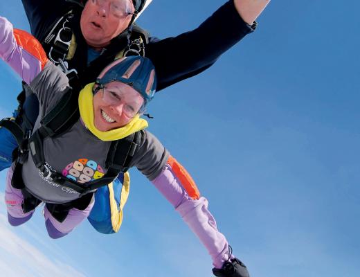 Supporter Sarah Cassidy on her skydive