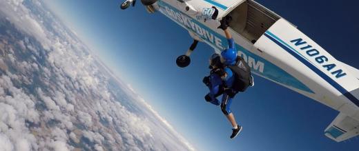 Amy Cook jumping from plane