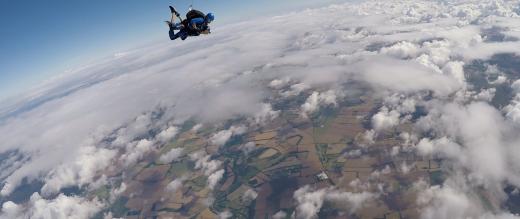 Amy Cook on her tandem parachute jump