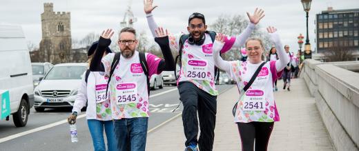 Marsden March walker jumping for joy