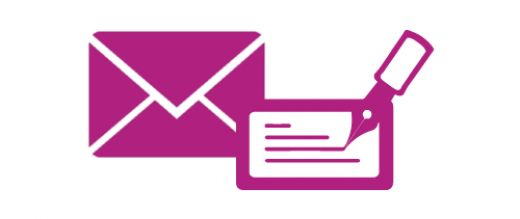 icon of cheque pen and envelope