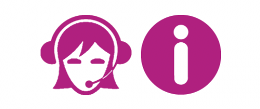 icon of telephone helpdesk woman and information sign