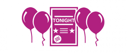 icon of balloons and event poster