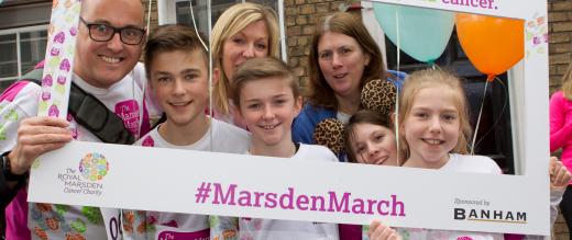 Family posing at The Marsden March