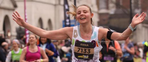 Anna running the London Landmarks half marathon