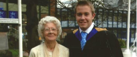 Mrs Jean Suter with grandson Andrew