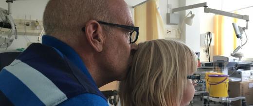 Andrew Sullivan with his son in the hospital