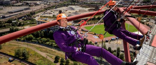 Bankers getting ready for the abseil