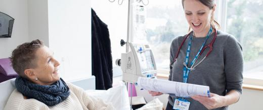 Patient smiling with her doctor