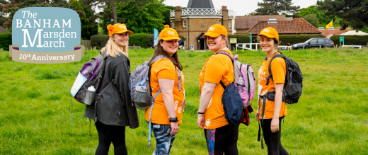 Group of four women on the Banham Marsden March